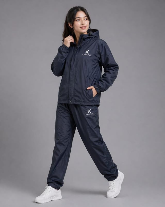 Krystle Women's Waterproof Rain Suit Set – Jacket & Pants | Windproof & Lightweight (Black,Medium) - Image 2
