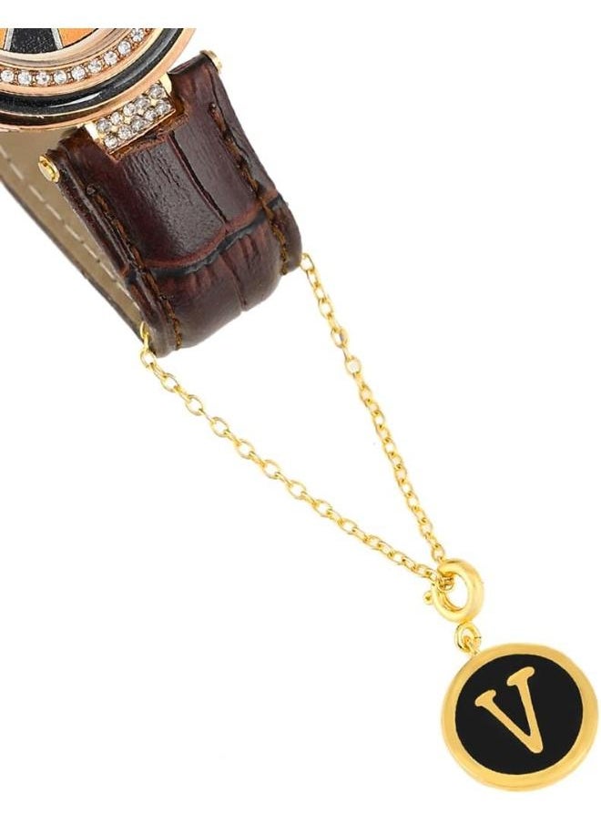 VOYLLA - Valentine's Day Collection Alphabet V Black Enamel Charm - Image 1