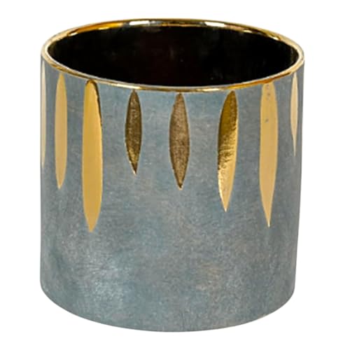 FOX & FERN Premium Ceramic Planter with Drainage-Hole for Vibrant Garden | Enhance The Ambiance of Your Home, Office or Garden (Dia. 5") (GA133B-087-GG) - Image 1
