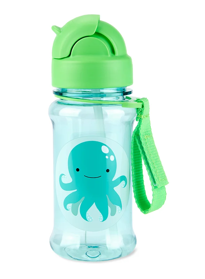Skip Hop Zoo Straw Bottle Octopus - Eco-Friendly, Leak-Proof Kids Water Bottle