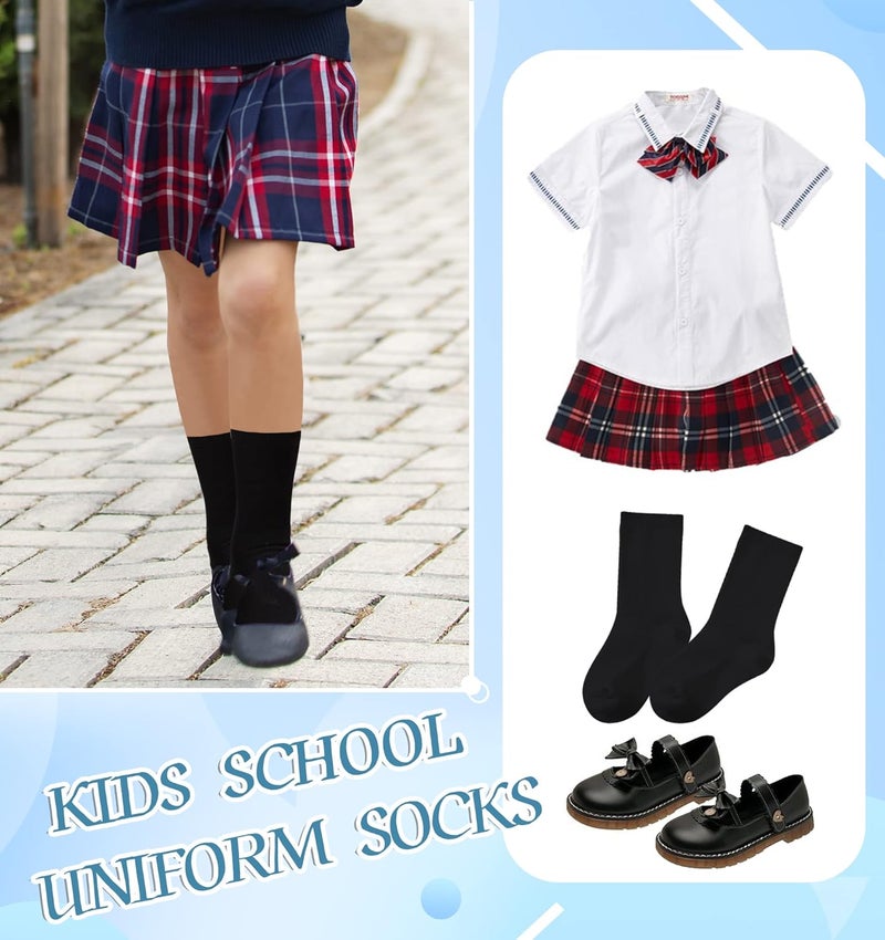 Eyean Kids Athletic Crew Socks Boys Girls Cotton School Uniform Casual Basic Socks 6 Pairs - Image 5
