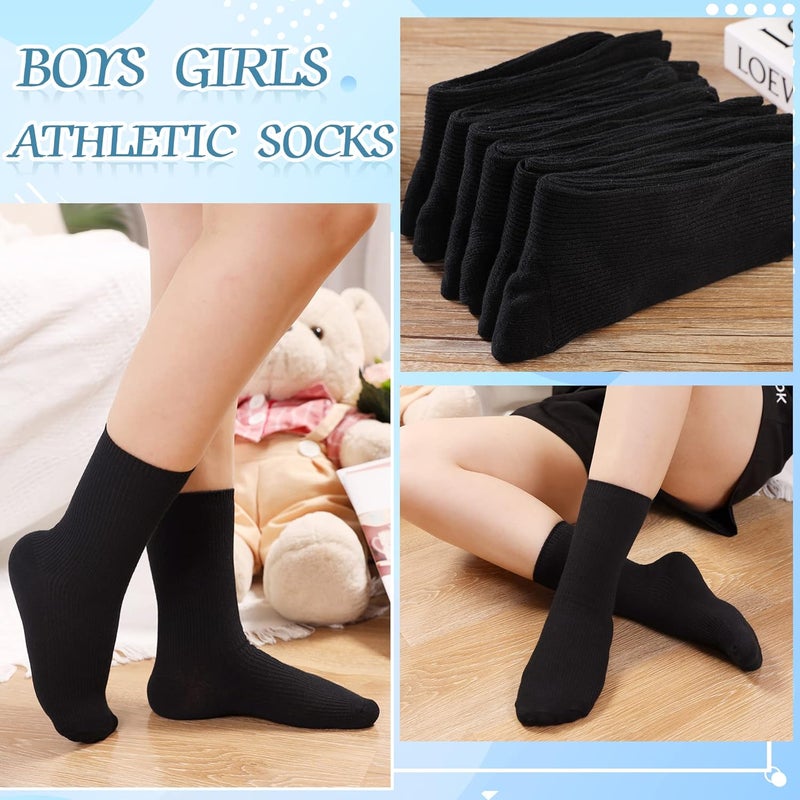 Eyean Kids Athletic Crew Socks Boys Girls Cotton School Uniform Casual Basic Socks 6 Pairs - Image 3