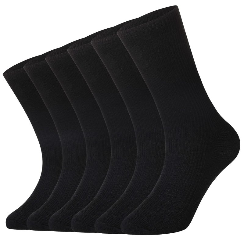 Eyean Kids Athletic Crew Socks Boys Girls Cotton School Uniform Casual Basic Socks 6 Pairs - Image 1