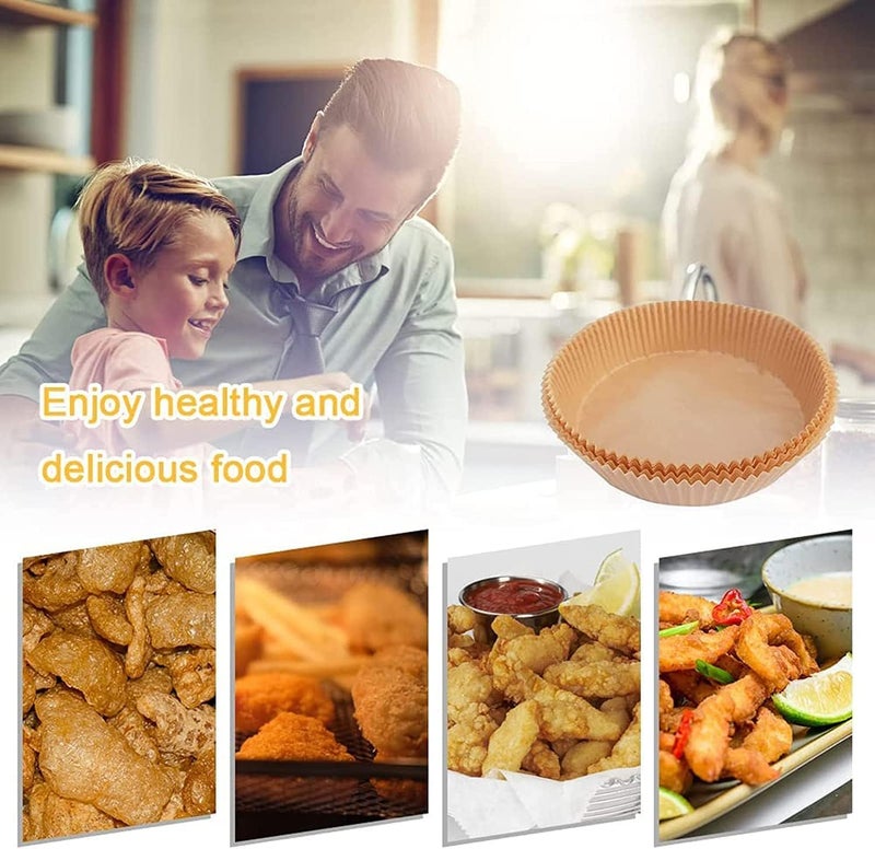 100 Pcs Air Fryer Liners Waterproof Reusable Air Fryer Paper Liners for Baking Fried Food Microwave 7.8 Inch 20cm - Image 5