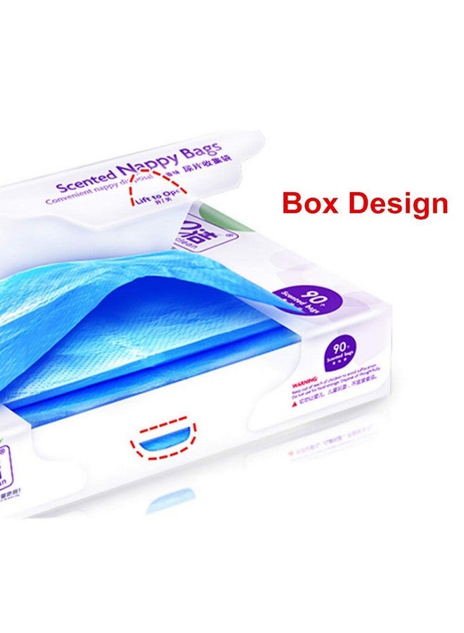 Beetoo Baby Disposable Diaper Sacks Bags Dispenser Power Scented Nappy Disposal Bags Easy-Tie for Travel (Blue,90-Count) - Image 2
