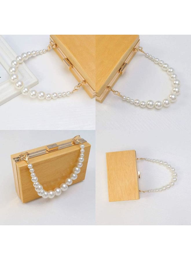 EIKLNN 4 Pieces Pearl Bead Replacement Chain Strap, Handbag Chains Accessories, Purse Straps Shoulder with Metal Buckles, for DIY Bags Purse Handbag Accessories  - Image 5