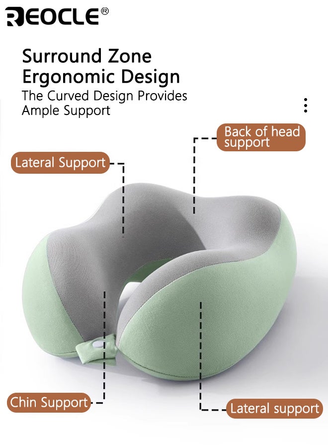 REOCLE Comfortable U Shaped Neck Pillow Slow Rebound Support Soft Comfort for Neck Protection ldeal for Travel Napping Office Use - Image 2