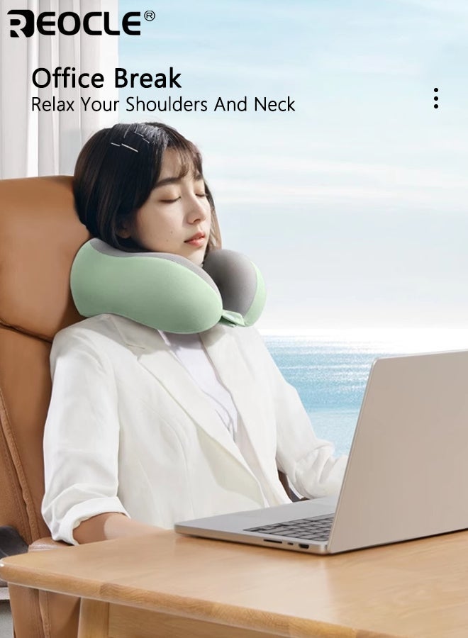 REOCLE Comfortable U Shaped Neck Pillow Slow Rebound Support Soft Comfort for Neck Protection ldeal for Travel Napping Office Use - Image 4