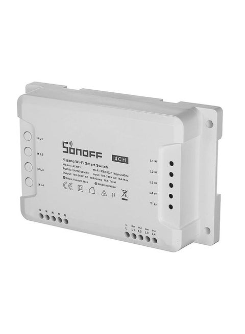 Pepisky 4CH R3 4-gang Wi-Fi DIY Smart Switch 4 Way Home Automation Switch Module Compatible with Alexa Google Home
