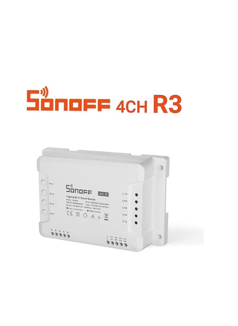 سونوف - بيبسكي 4CH R3 4 فتحات واي فاي DIY مفتاح ذكي 4 طرق وحدة تبديل أتمتة المنزل متوافق مع أليكسا جوجل هوم - Image 1