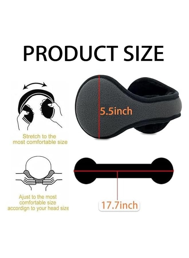 PROMASS 2pack Ear Muffs For Winter Ear Warmer Ear Covers Over The Head Ear Muffs for Men Women Outdoor Sports Snowboarding Foldable Windproof Plush Earmuffs - Image 2