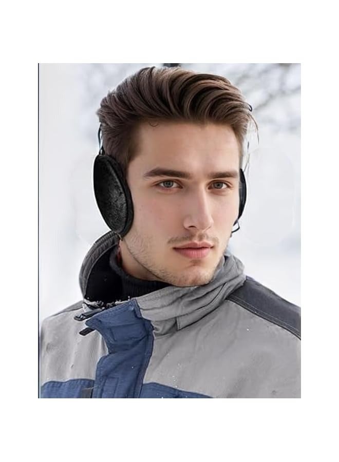 PROMASS 2pack Ear Muffs For Winter Ear Warmer Ear Covers Over The Head Ear Muffs for Men Women Outdoor Sports Snowboarding Foldable Windproof Plush Earmuffs - Image 3