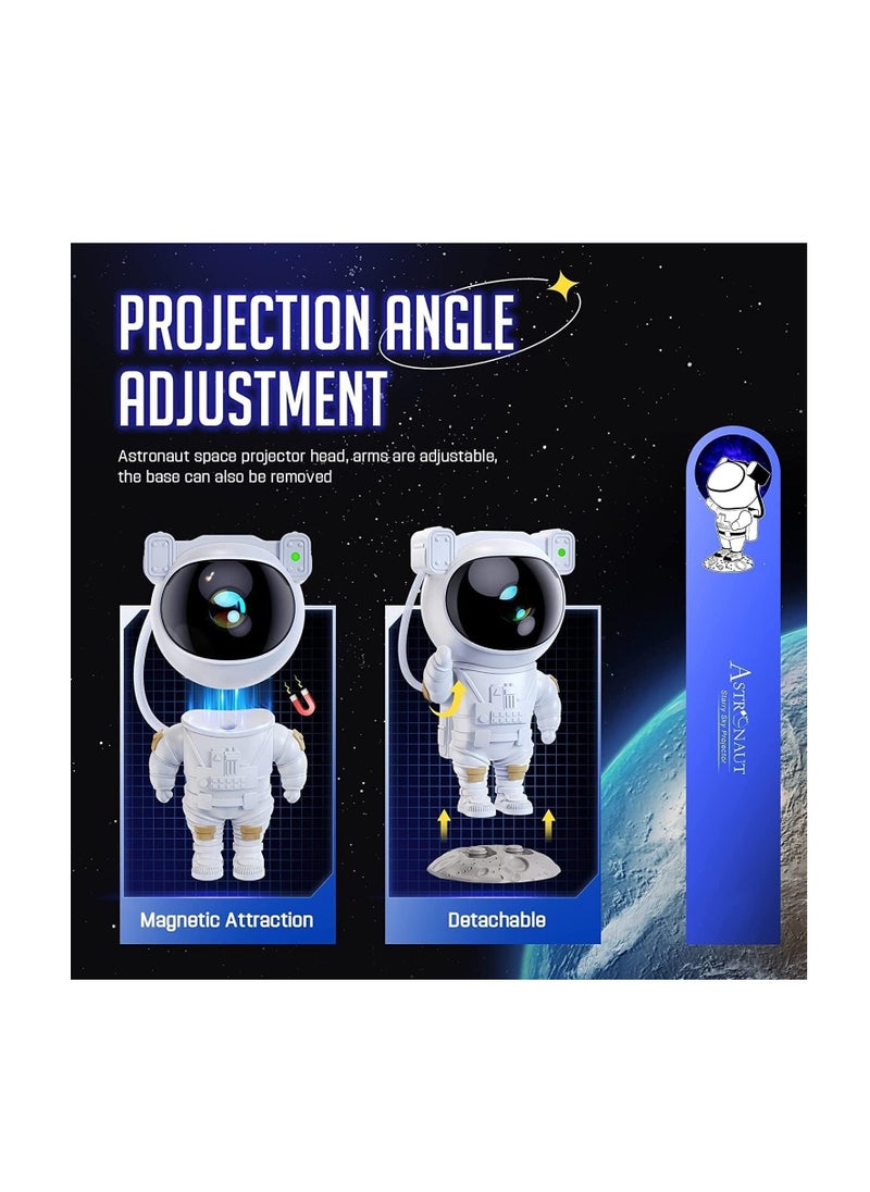 إمبريوم - جهاز العرض الليلي Galaxy Astronaut Star مزود بمؤقت وجهاز تحكم عن بعد وتصميم قابل للتعديل 360 درجة - مثالي للأطفال والكبار وغرفة نوم الأطفال وغرف الحفلات وغرف الألعاب، ومصباح جهاز عرض يعمل بمنفذ USB - Image 1