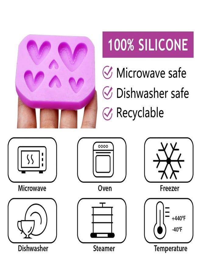 acvcatto Heart Silicone Molds, 3 Pack, Multiple Sizes Heart Love Fondant Molds, for Cake Decoration Chocolate Candy, Cookie Gum Baking, Resin Crafts - Image 3
