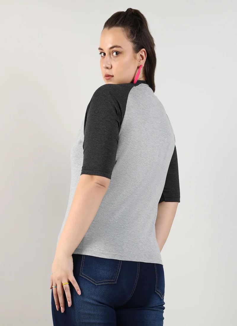 Instafab Plus Raglan Sleeve Top