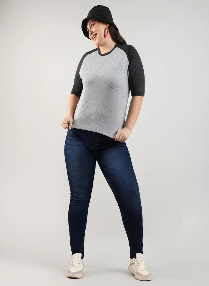 Instafab Plus Raglan Sleeve Top