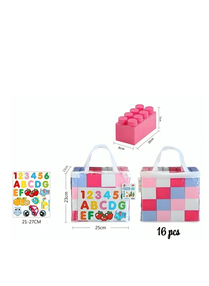 Rally 16pcs Large Colorful Building Blocks Set for Preschool Kids Learning Educational Toys for Children  - Image 4