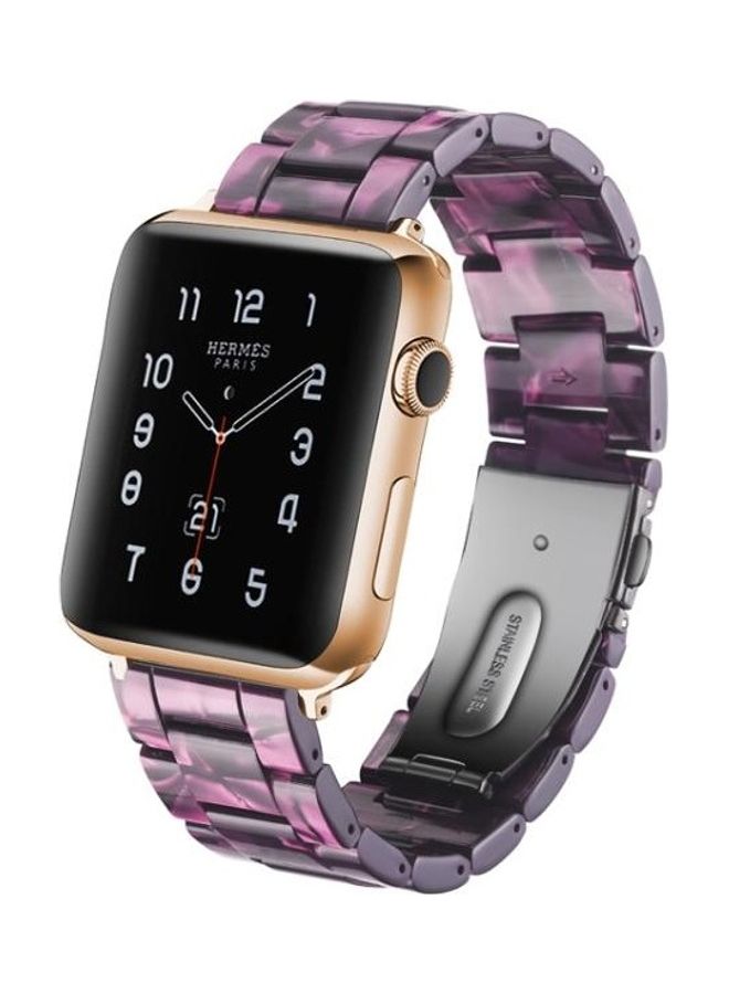 NIBEMINENT Simple Fashion Resin Strap for Apple Watch Series 5/4/3/2/1 38- 40mm Purple - Image 1