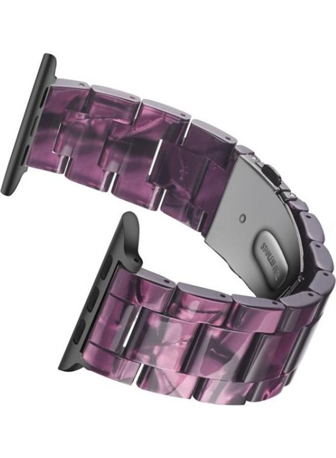 NIBEMINENT Simple Fashion Resin Strap for Apple Watch Series 5/4/3/2/1 38- 40mm Purple - Image 3