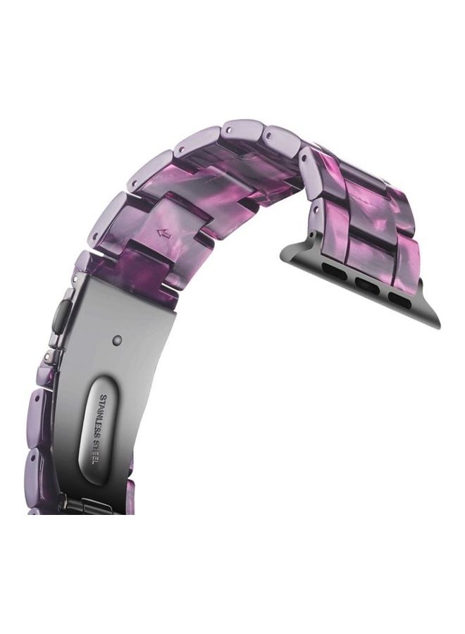 NIBEMINENT Simple Fashion Resin Strap for Apple Watch Series 5/4/3/2/1 38- 40mm Purple - Image 4