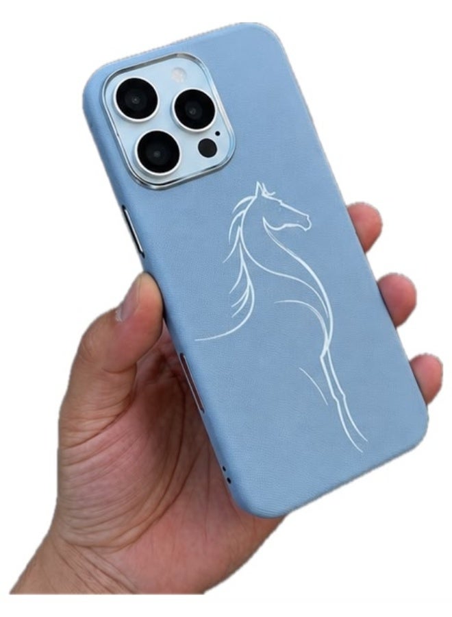 غطاء كاميرا مغناطيسي منزلق بتصميم حصان لهاتف iPhone 16 Pro Max - غطاء خلفي واقٍ مقاوم للصدمات - Image 1