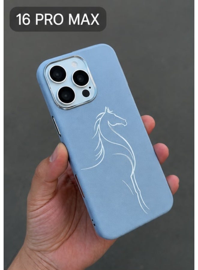 غطاء كاميرا مغناطيسي منزلق بتصميم حصان لهاتف iPhone 16 Pro Max - غطاء خلفي واقٍ مقاوم للصدمات - Image 2
