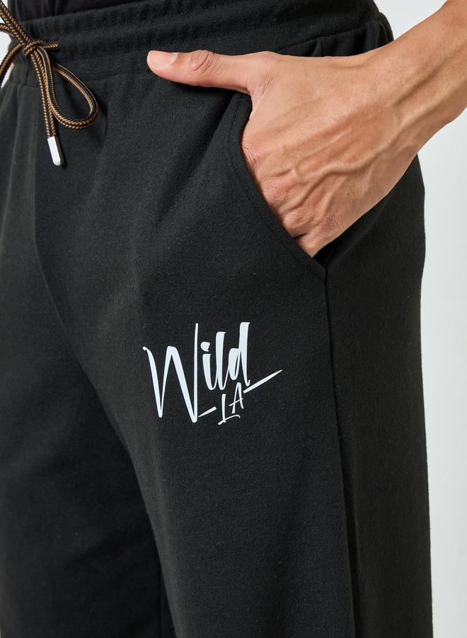 Styli Men Black Printed Oversized Joggers - Image 3