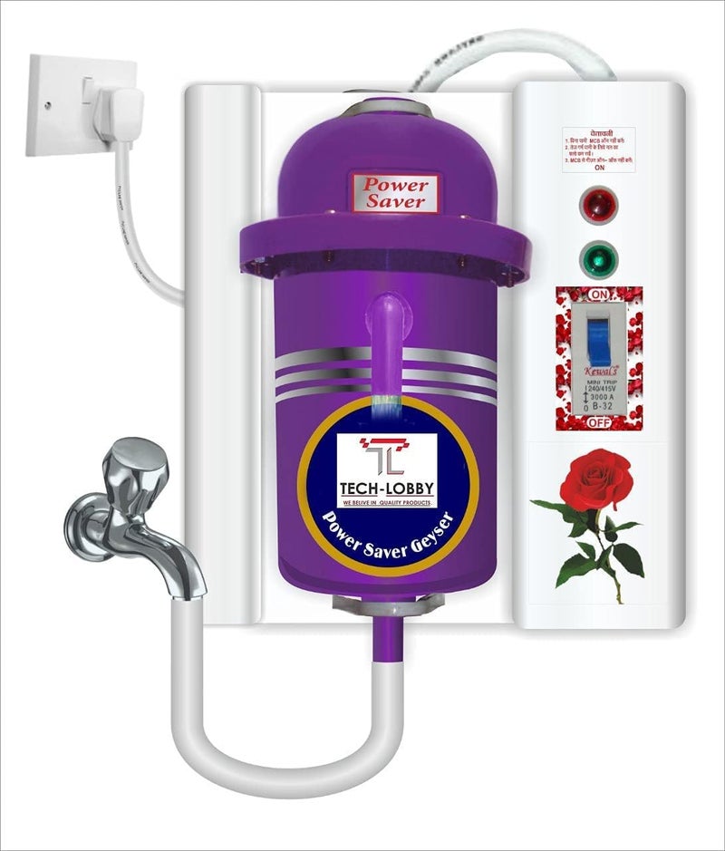Tech-Lobby Techlobby instant portable water heater geyser With MCB Protection for use Home Office Restaurant Labs Clinics Saloon Beauty Parlor With Installation Kit 