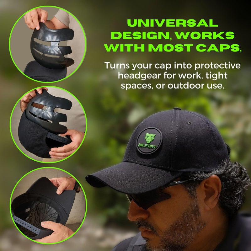 Milfort 2 Pack x Bump Cap Insert for Baseball caps. Ventilated Safety Helmet Shell. Protective Headgear for Work, Security and Outdoor use. Hard Hats for Men & Women. - Image 5