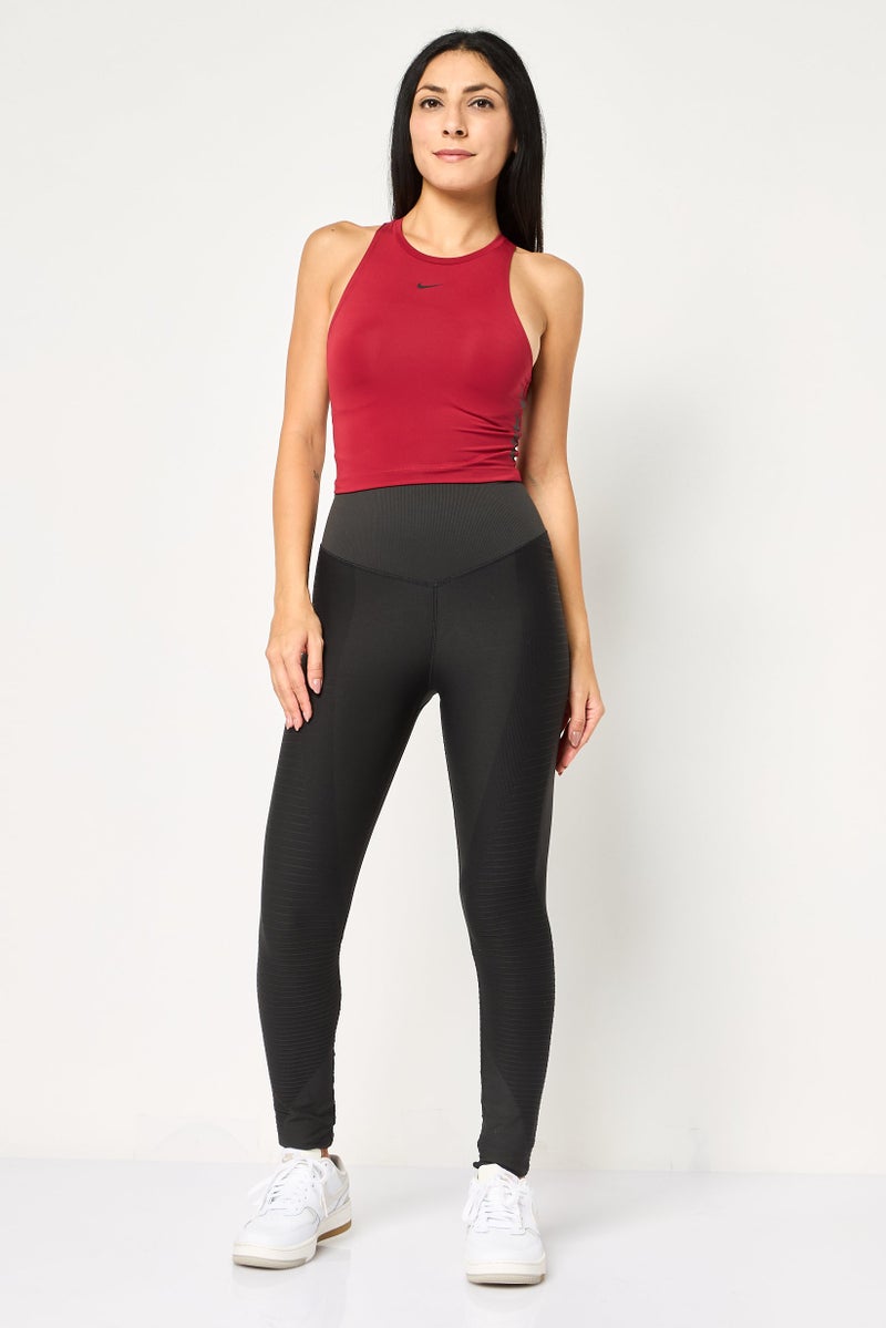 Nike Women Dri-Fit Fit Sleeveless Training Tank Top, Maroon - Image 4