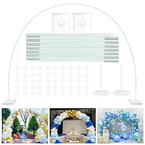 TEKXYZ Balloon Arch Stand Kit 10FT Wide 75FT High Adjustable Balloon Arch Frame Ideal For Party Decorations Not Include Balloons - Image 1