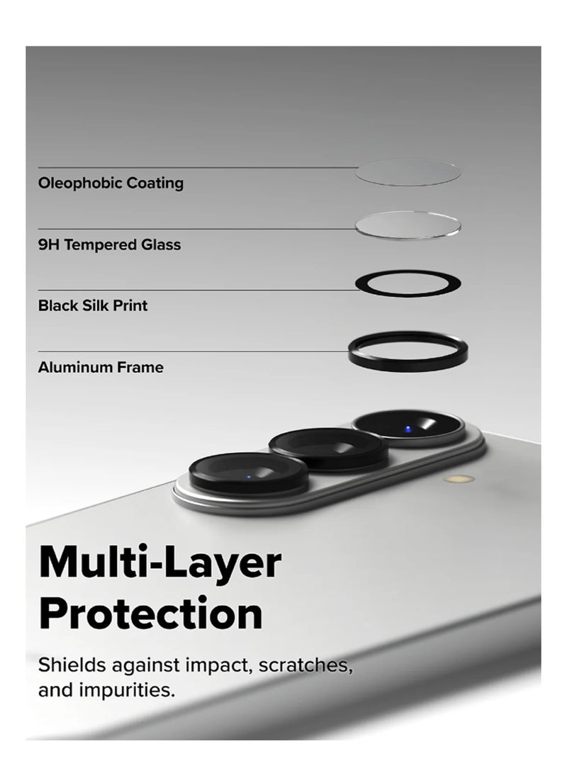 لجهاز سامسونج جالكسي S26 بلس - واقي عدسة زجاجي مقسى عالي الدقة 3D، واقي كاميرا زجاجي مقسى مع حماية من الخدوش والسقوط - أسود - Image 4