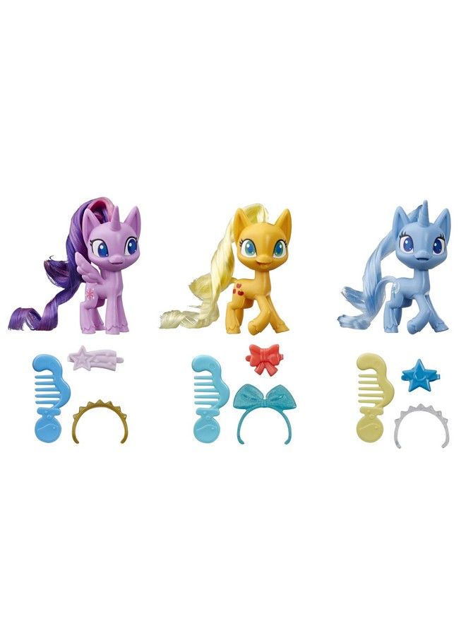 my little Pony Potion Pony 3Pack Twilight Sparkle Applejack And Trixie Lulamoon 3Inch Pony Toys With Brushable Hair 15 Accessories - Image 2