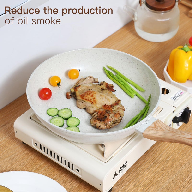 Anymark Ceramic Cookware Sets 15PCS Pots and Pans Set Non Stick (white15) - Image 5