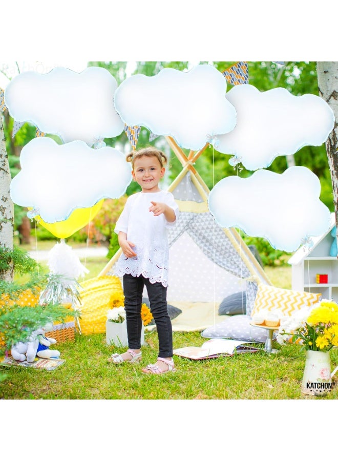 KATCHON Huge Clouds Balloon Set - 30 Inch, Pack of 5 | Clouds Party Decorations | On Cloud 9 Bachelorette Decorations | Baby Shower Decoration | Cloudbabies Decoration - Image 2