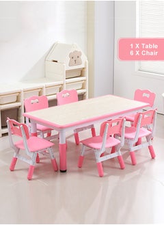 Pink(1-Rectangle Table/6-Chair)