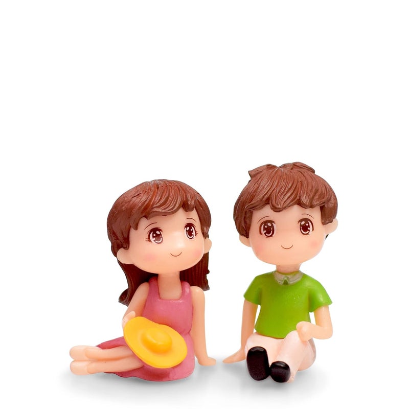 iDream iDream Relaxing Couple Resin Showpiece Miniatures Romantic Gifts for Boyfriend Girlfriend Husband Wife Decorative Figurine for Home Dcor Anniversary and Special Occasions Green Pink  - Image 1