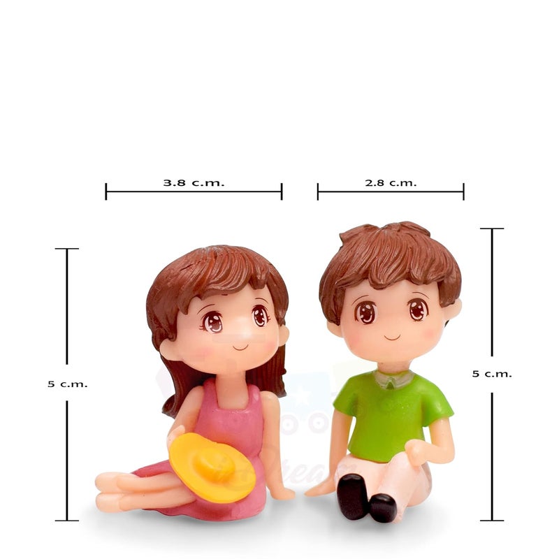 iDream iDream Relaxing Couple Resin Showpiece Miniatures Romantic Gifts for Boyfriend Girlfriend Husband Wife Decorative Figurine for Home Dcor Anniversary and Special Occasions Green Pink  - Image 2