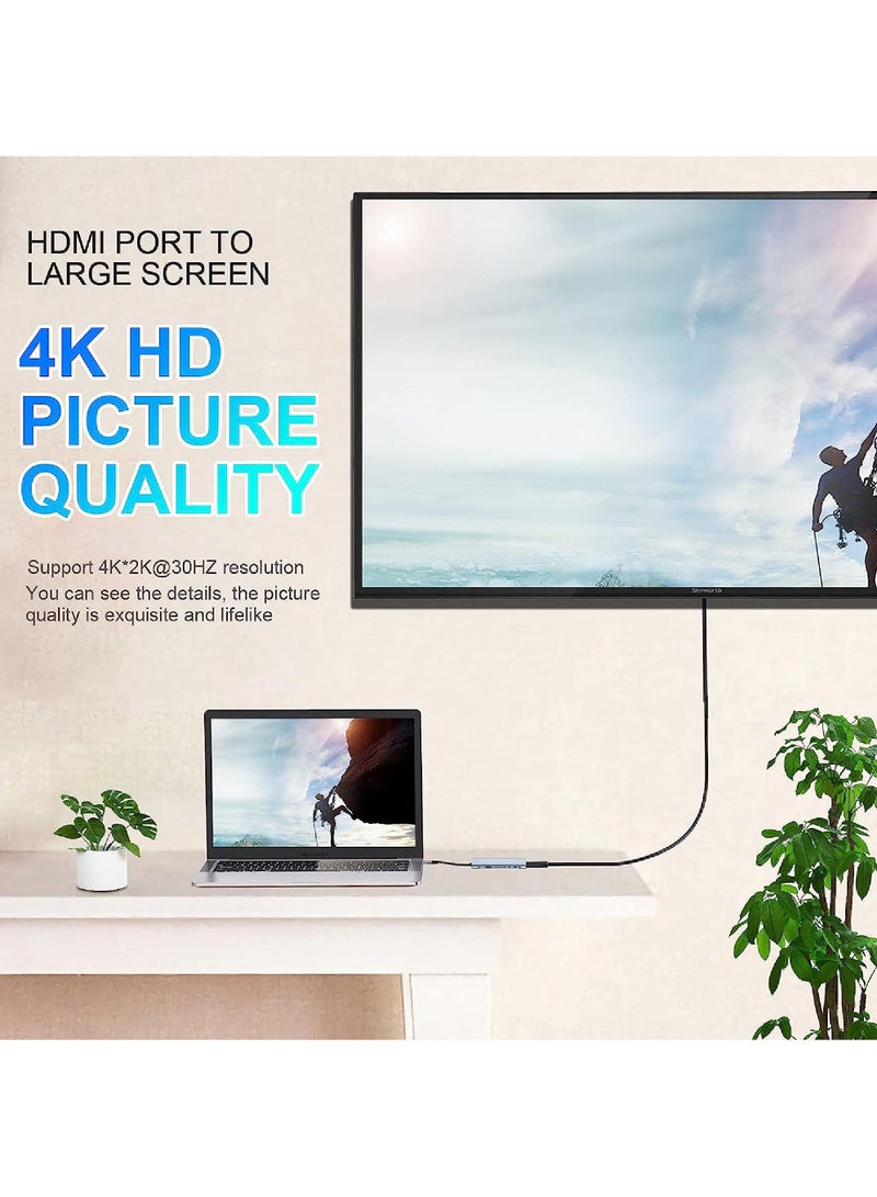 Rock Pow USB C HUB USB C Adapter 11 in 1 Dongle with 4K HDMI VGA Type C PD USB3.0 RJ45 Ethernet SD/TF Card Reader 3.5mm AUX Docking Station Compatible with MacBook Pro/Air Other Type C Laptops Devices - Image 4