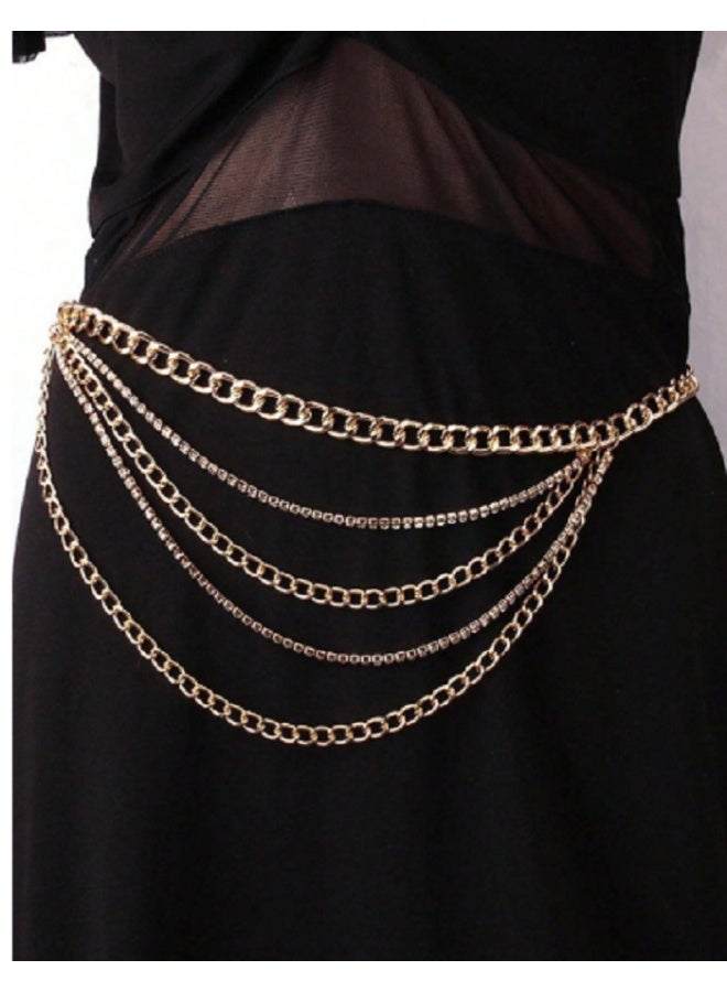 Shein 1pc Punk Y2K Women Multi-Layered Fashion Chain Belt For Dress Decoration And Jeans Pants Party - Image 2