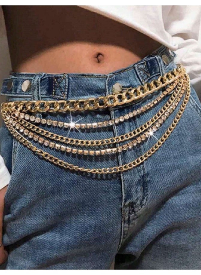 Shein 1pc Punk Y2K Women Multi-Layered Fashion Chain Belt For Dress Decoration And Jeans Pants Party - Image 1