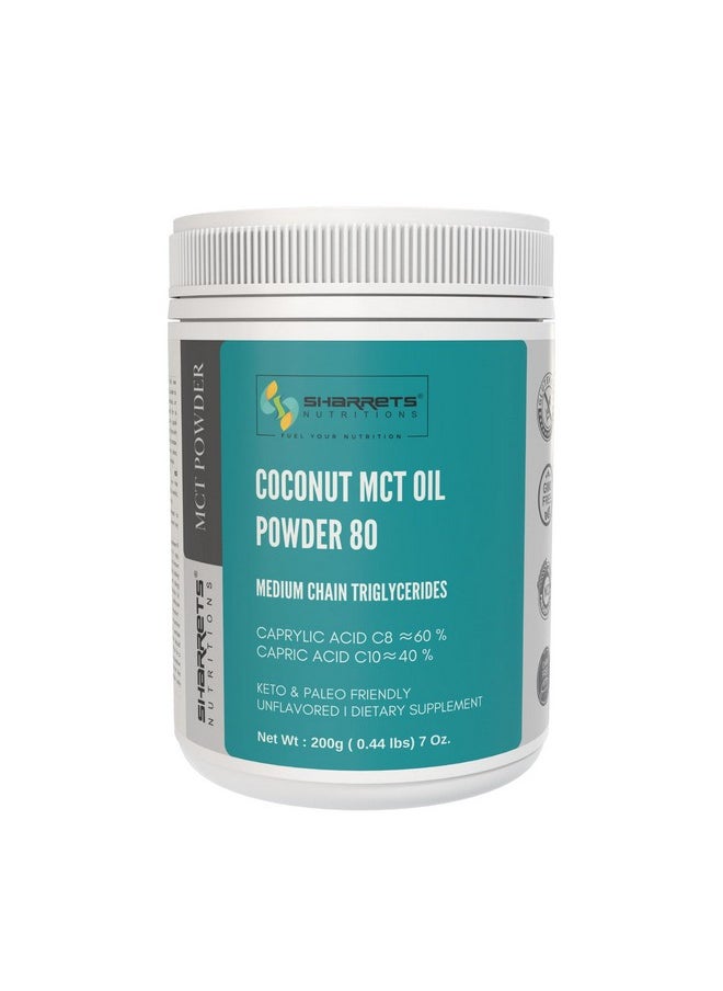 Sharrets - Coconut Mct Oil Powder 200G - Premium Medium Chain Triglycerides For Health And Energy I Zero Carbs - Image 1