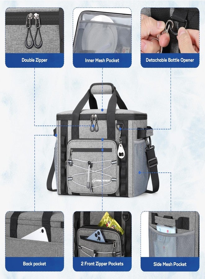Maelstrom Soft Cooler Bag,Soft Sided Cooler,40 Cans Collapsible Cooler,Insulated Ice Chest,Large Leakproof Camping Cooler,Portable Travel Cooler for Kayaking,Beach,Gray - Image 4