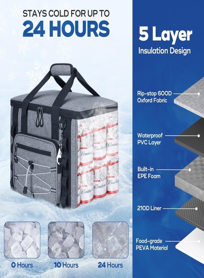 Maelstrom Soft Cooler Bag,Soft Sided Cooler,40 Cans Collapsible Cooler,Insulated Ice Chest,Large Leakproof Camping Cooler,Portable Travel Cooler for Kayaking,Beach,Gray - Image 2