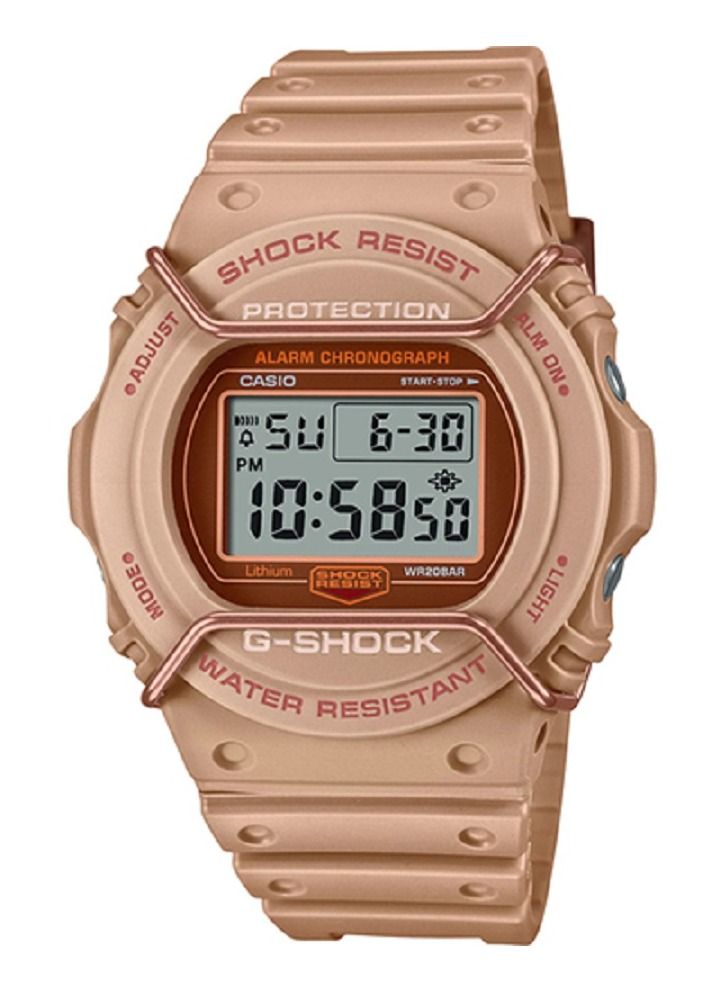 Casio Men Watch G- Shock Digital Metallic Face Protectors Clear Dial Resin Band DW-5700PT-5DR. - Image 1