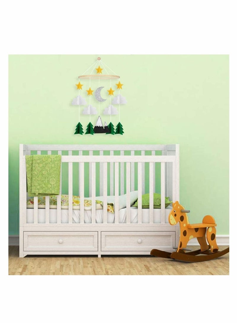 Y&D Infant Crib Mobile Nursery Forest, Star Baby Wind Chimes Bed Bell Felt Toy Accessories for Boys Newborn Gift Ceiling Decor  - Image 1