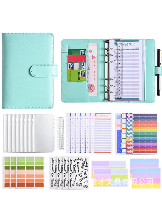 Start A6 Binder Creative Notebook Zipper Bag Macaron Pu Leather Loose-leaf Book Cash Budget Hand Book - Image 1