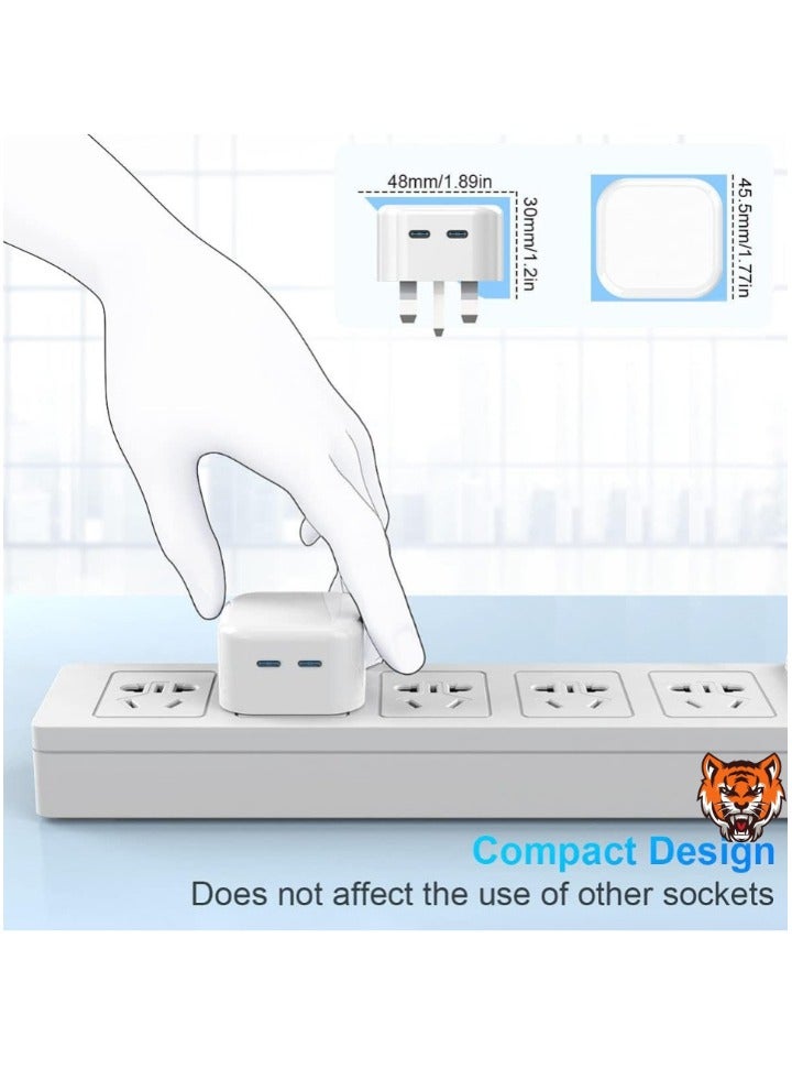 TIGER "2-Pack iPhone 16 Charger – Fast USB-C to Lightning Cable & Plug, Dual C Fast Charging for iPhone 16/15/14/13/12/11 Pro/Pro Max/XS Max/XR/SE/8 Plus, iPad Pro Air Mini, 1M" - Image 2