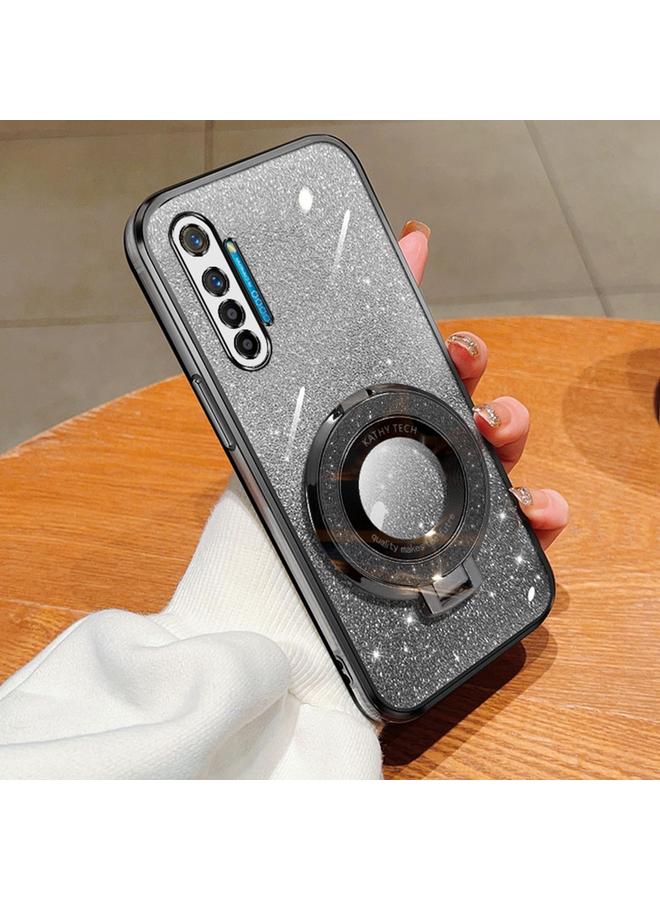 اس-توب جراب لهاتف Realme XT، جراب دائري من مادة TPU بحامل لامع متدرج مطلي - Image 1