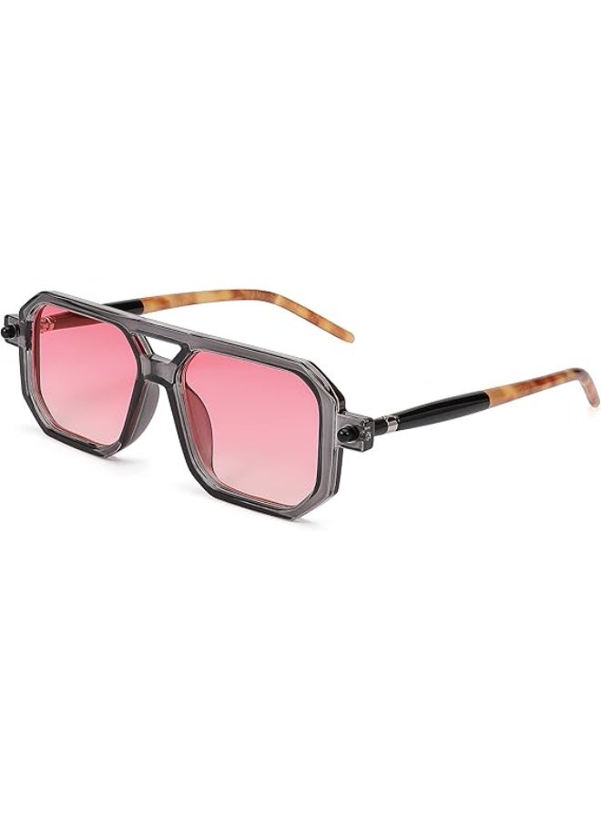 Vintage Square 70s Flat Aviator Sunglasses Women Men Classic Retro Stylish Frame UV400 Sunglasses - Image 1